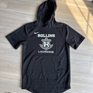 NIKE NCAA ROLLINS COLLEGE LACROSSE WARMUP‎ SWEATER SHIRT SIZE SMALL MENS BLACK
